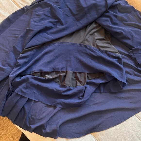 FUZZI by Jean Paul Gaultier Mesh Dress Long Sleeve MIDI Maxi Navy Blue SET sz S - Picture 15 of 16